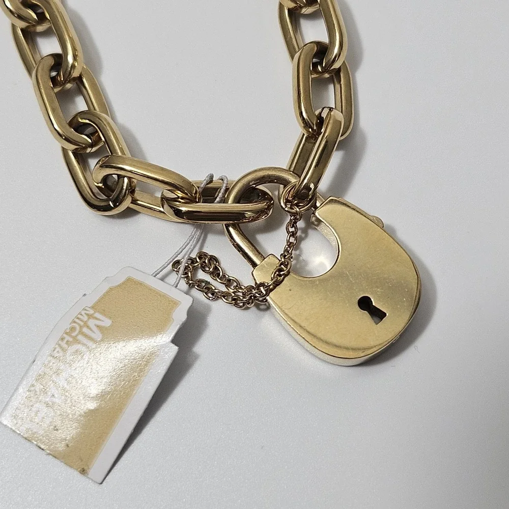Michael Kors Padlock Chain Bracelet Goldtone 7